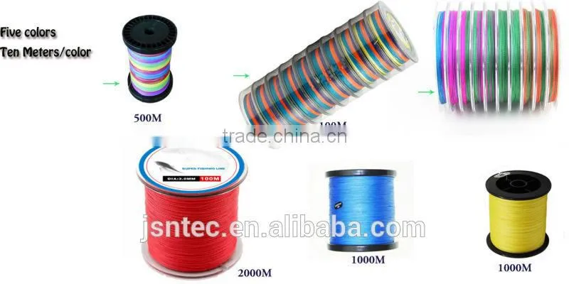 1000m 65lb multi color braid fishing line