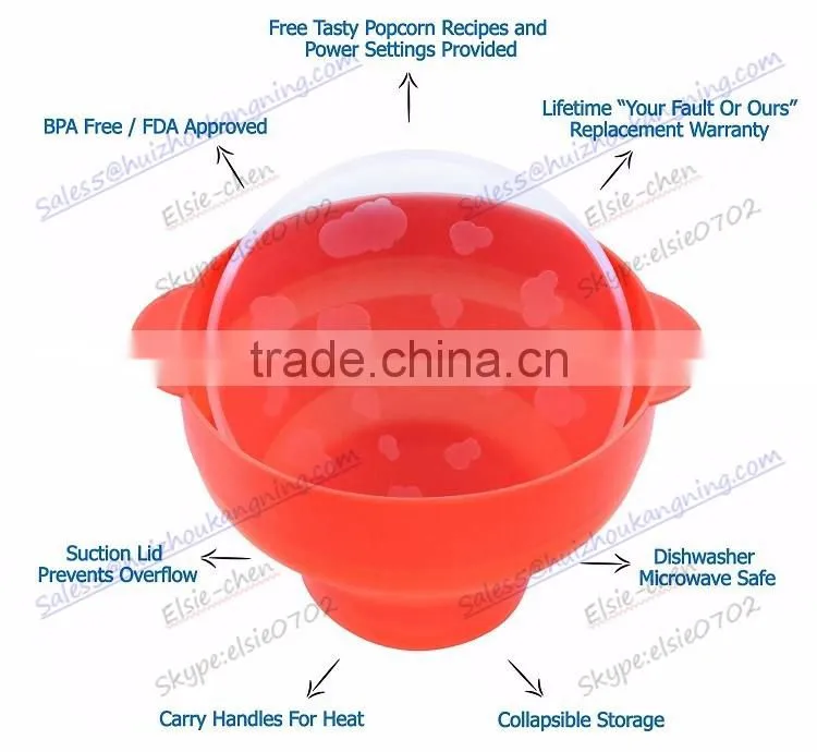 Hot sell Silicone Popcorn Popper Silicone Collapsible Popcorn Popper Maker