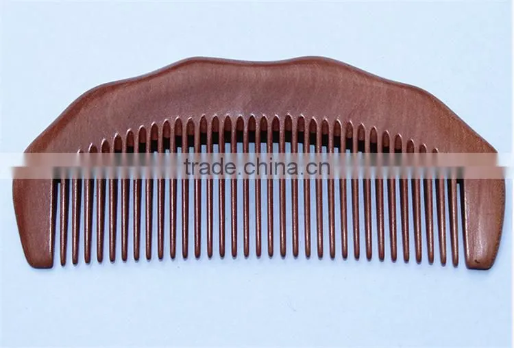 Half Moon Shaped Toothed Healthy Hair Care Peach Wood Comb