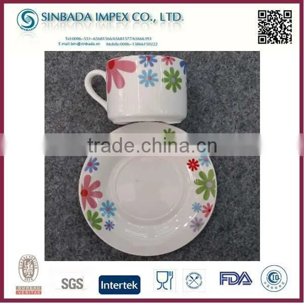 Ceramic Straight Shape Mini Tea Cup And Saucer