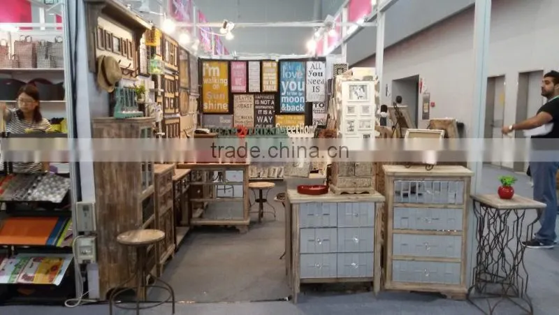 2016 new style rural wooden glass frame with linen printing insert