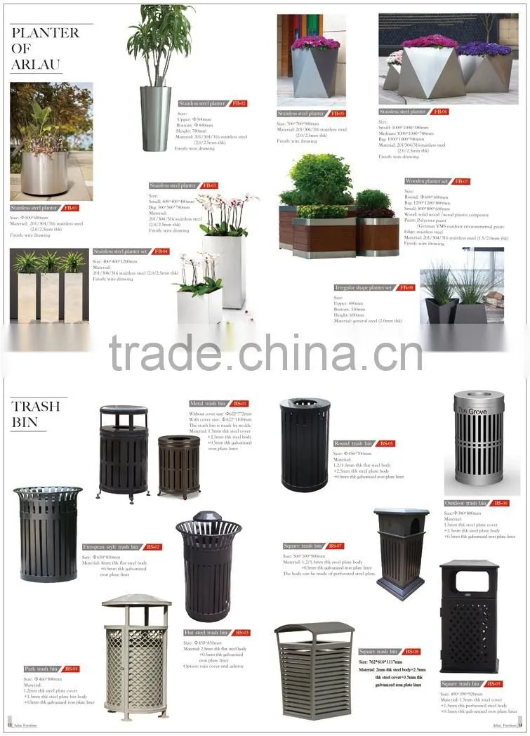 Arlau small stainless steel flower pot, large chinese garden pots