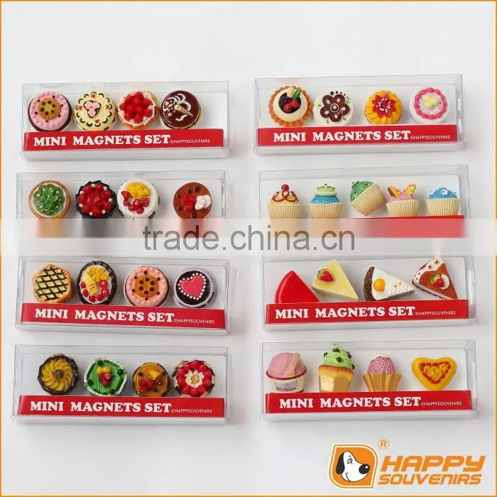 Refined chocolate dessert series custom 3D fridge magnet miniature food set