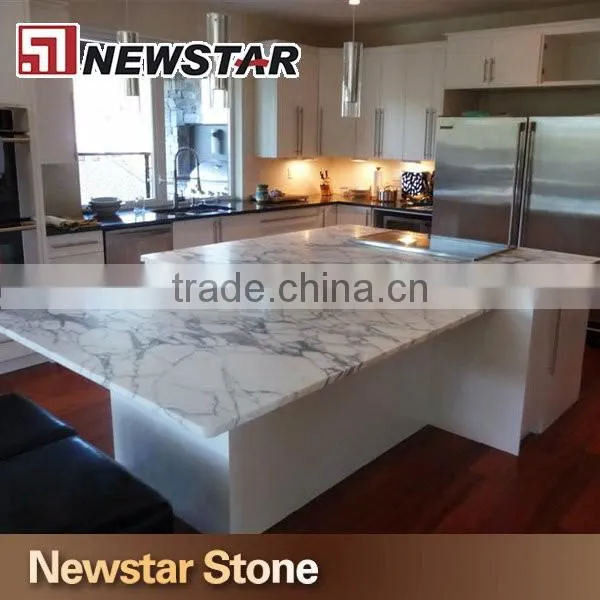 Newstars stone kitchen prefab marble arabescato white countertop