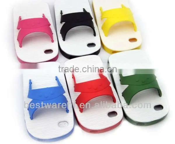 Fashion slippers shape silicone mobile cellphone case for apple iphone4 4s 5 5c 5s