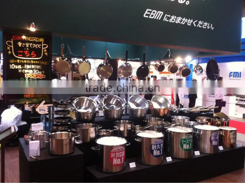 Light weight stainless steel large cooking pot Bistro 3-ply large stainless steel cooking pots