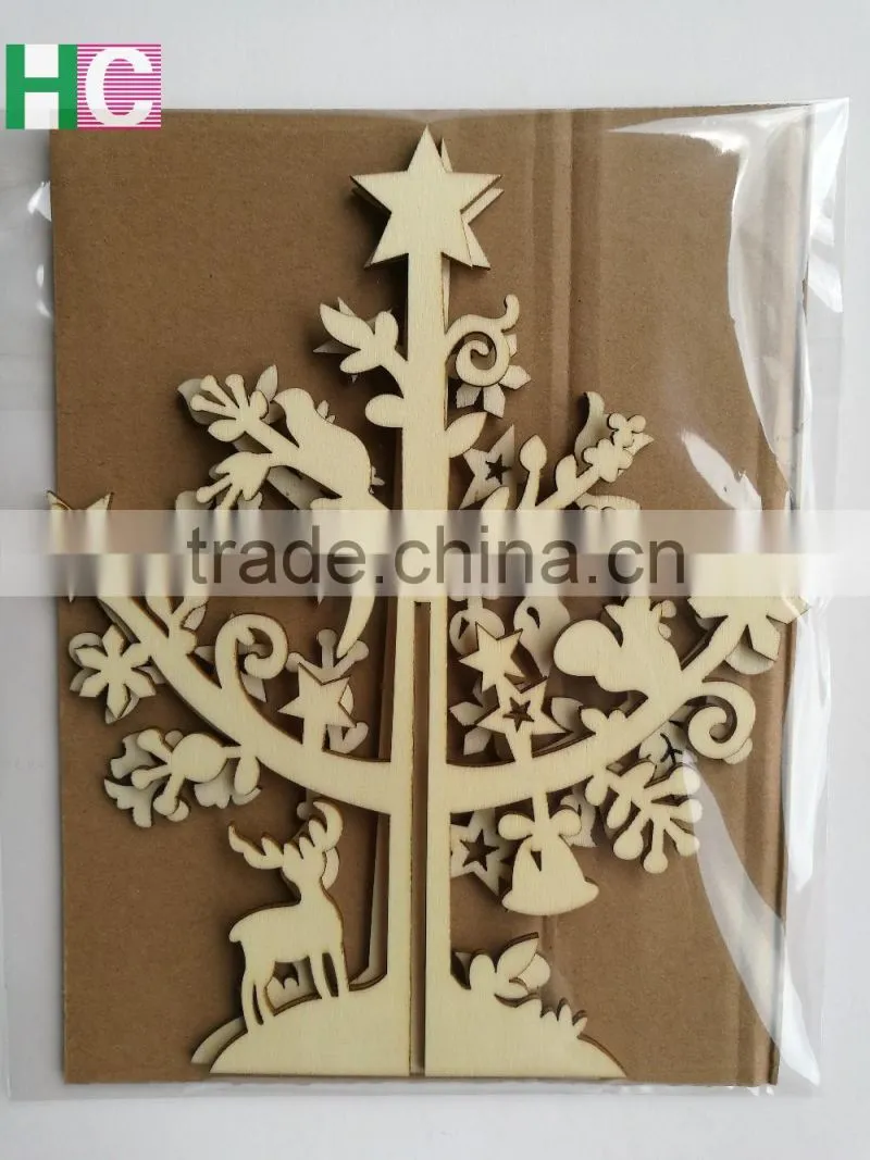 3d laser cut wooden toy christmas tree