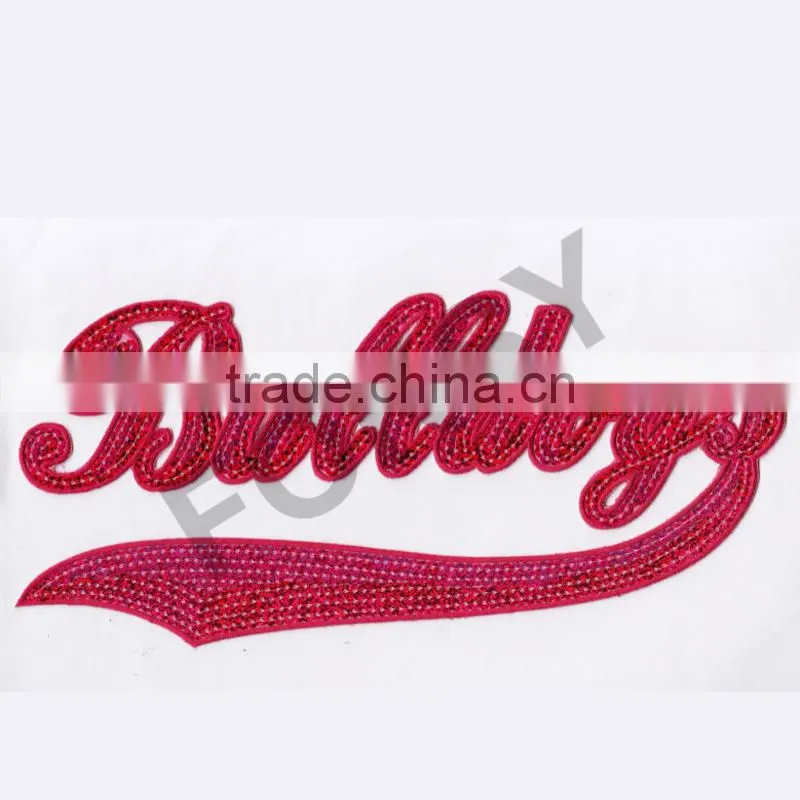 hot sale white bulldogs sew on embroidered badges