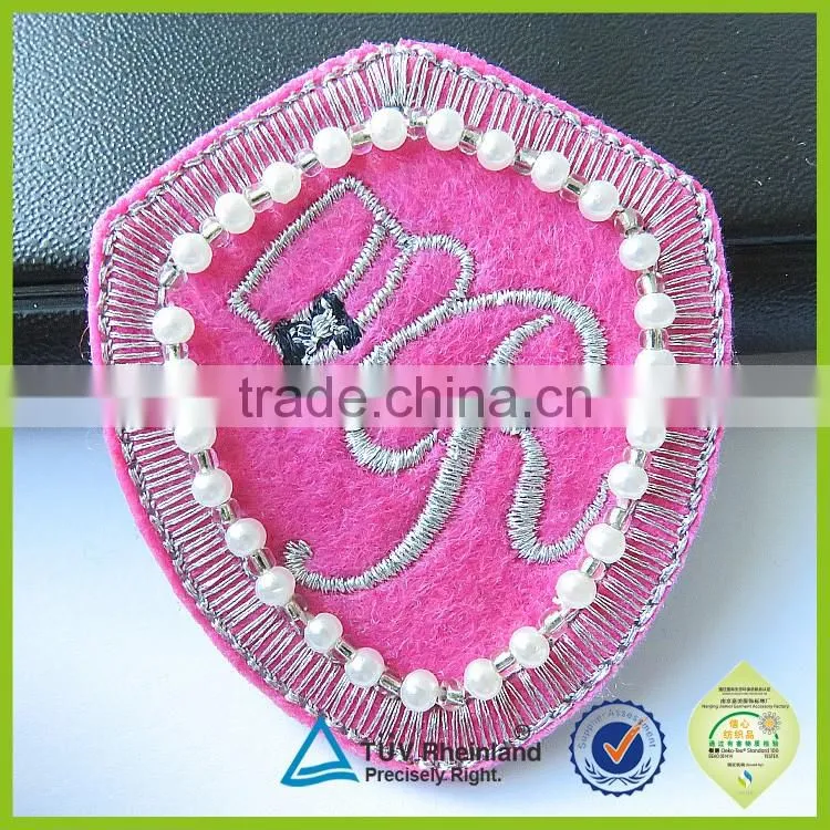 Embroidered numbers letter design iron on embroidery patches label