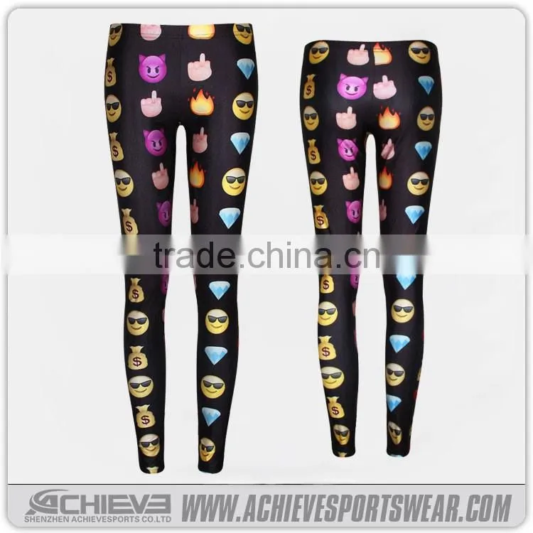 sublimated high waist leggings custom ladies sexy fitness pants slim fit yoga shorts