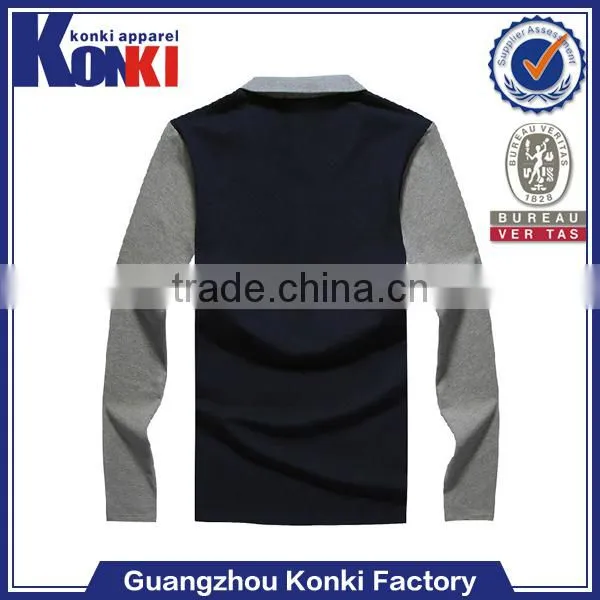 polyester quick dry skin tight men long sleeve polo t shirt