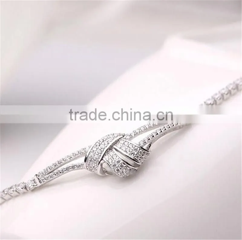 Latest design 925 Sterling Silver love knot bracelet
