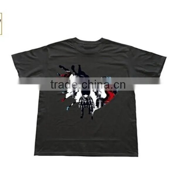 China Wholesale 100% Cotton Fabric Short Tees Custom Print Fit t Shirt O Neck