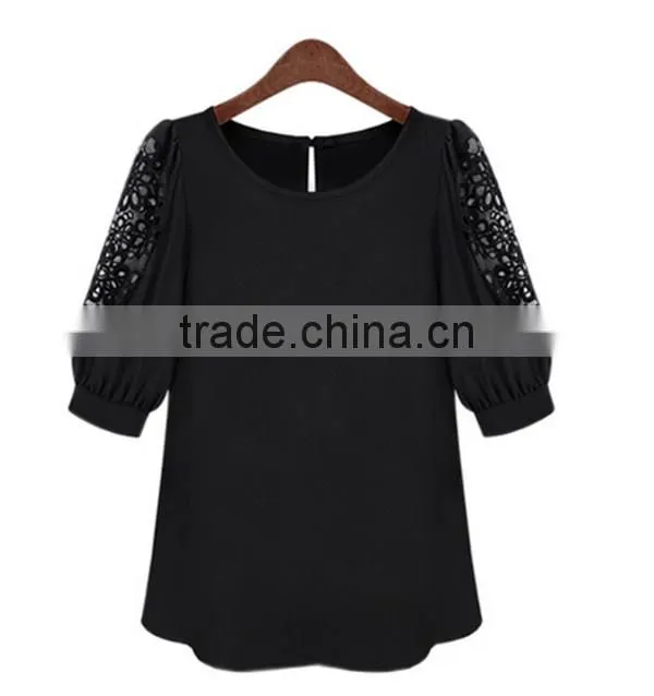 European and American style large size look slim chiffon fashion summer latest loose t shirt