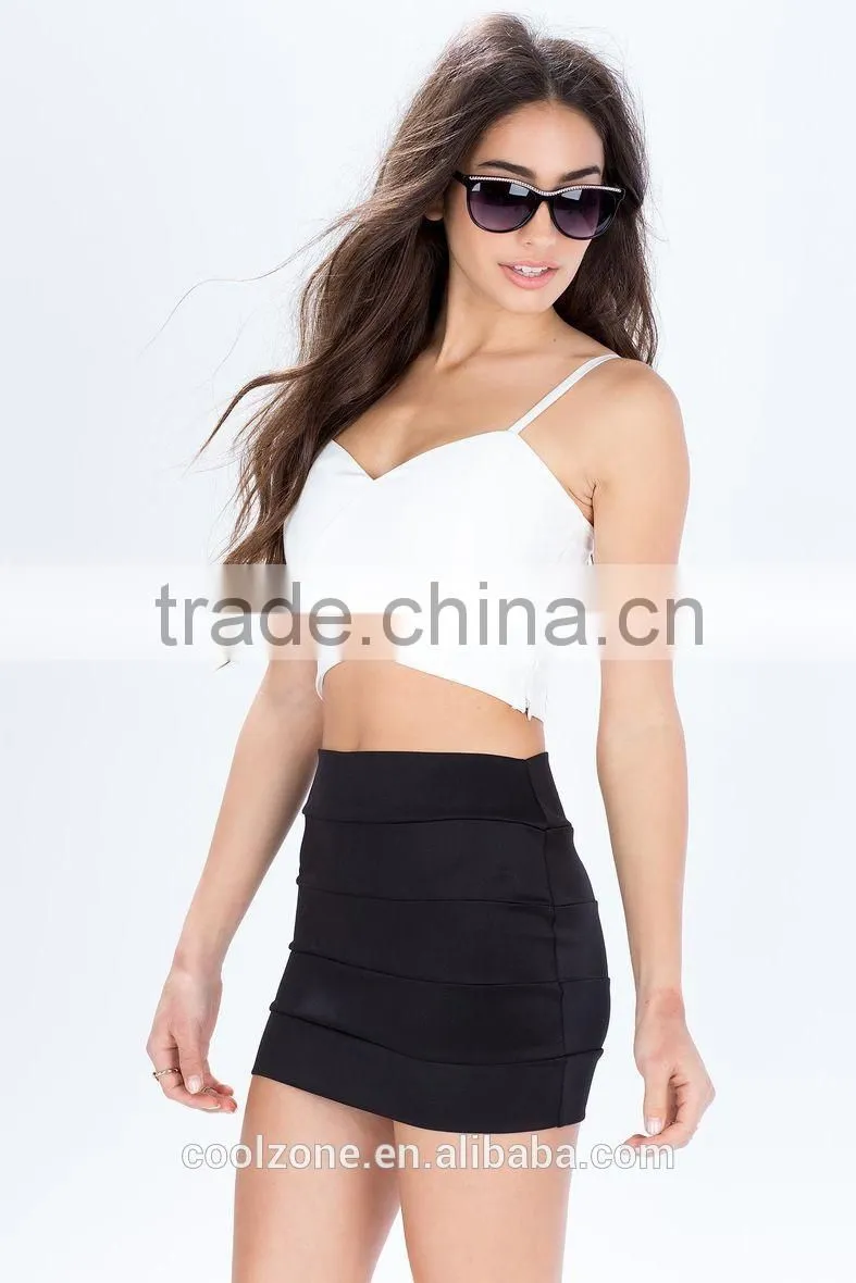 2015 high quality fashion elastic banded mini skirt ladies short skirt