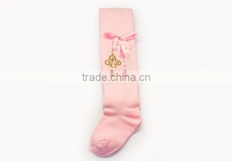 Bowknot heart printed young girls tights