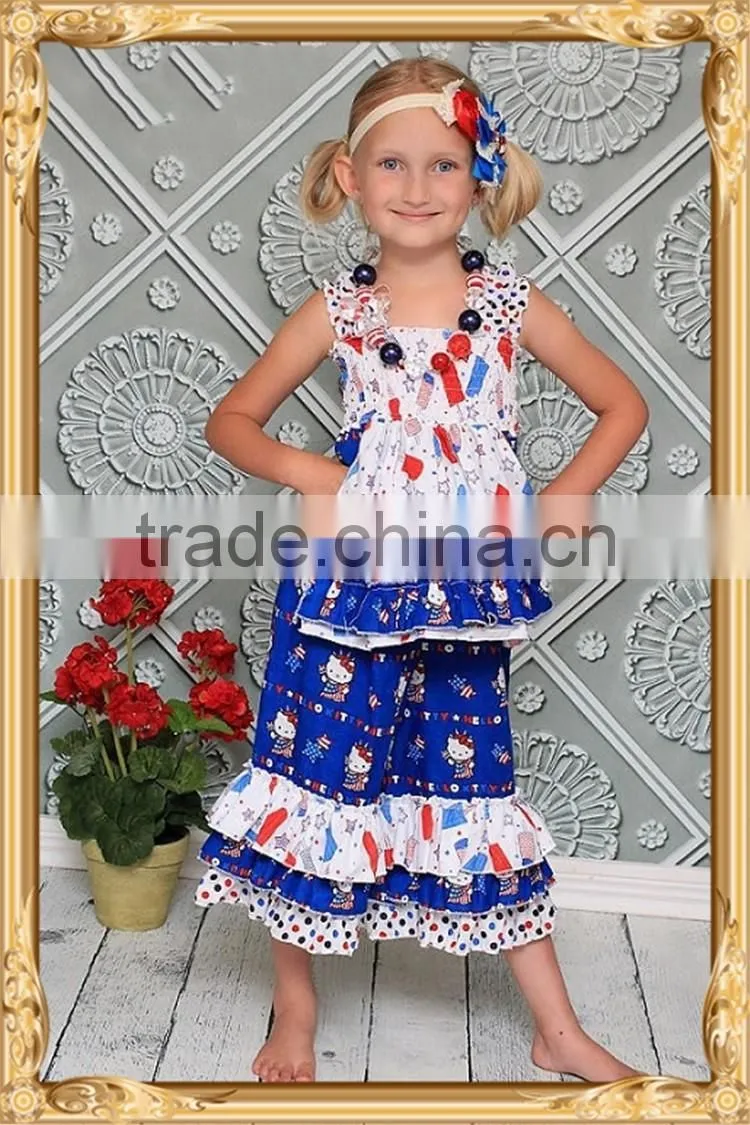 4th of july outfit chevron conice baby girls clothing cheap wholesale ruffle clothing