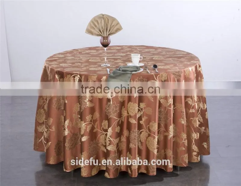 Custom Modern Design Table Linen Hotel Jacquard Round Table Cloth