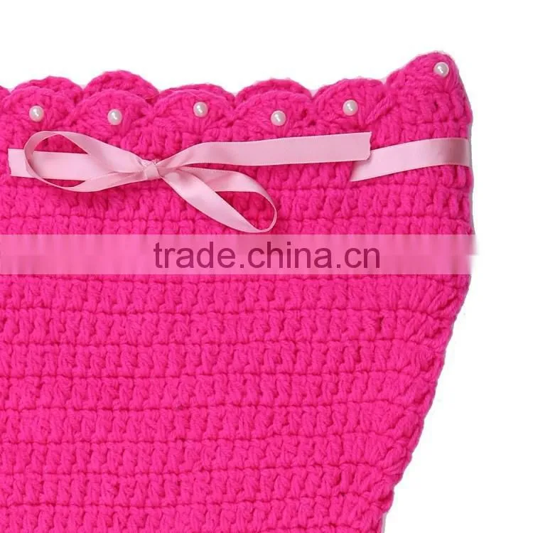 2017 Newborn Baby Knit Crochet Mermaid Headband Costume Photo Prop