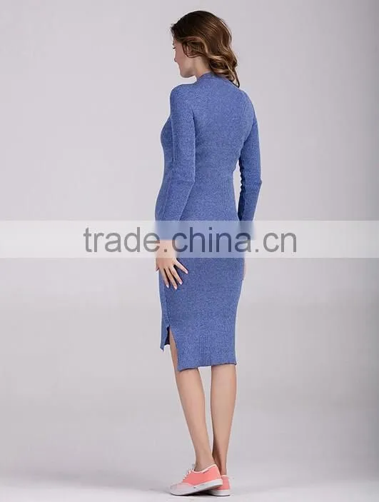 Women Fashion Design Maternity Dress Pregnant Stretch Bandage Long Sleeve Dresses For Ladies