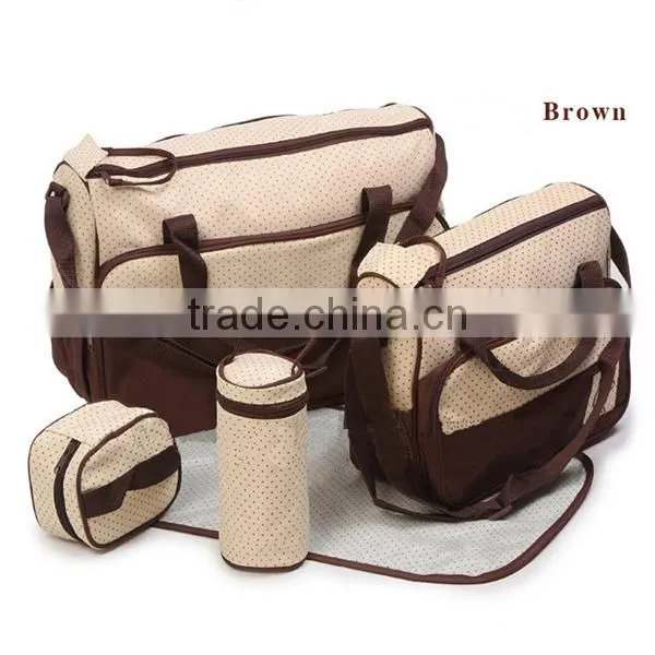 Pink 5pcs Multi-Function Baby Diaper Nappy Bag/Mummy Changing Set Handbag