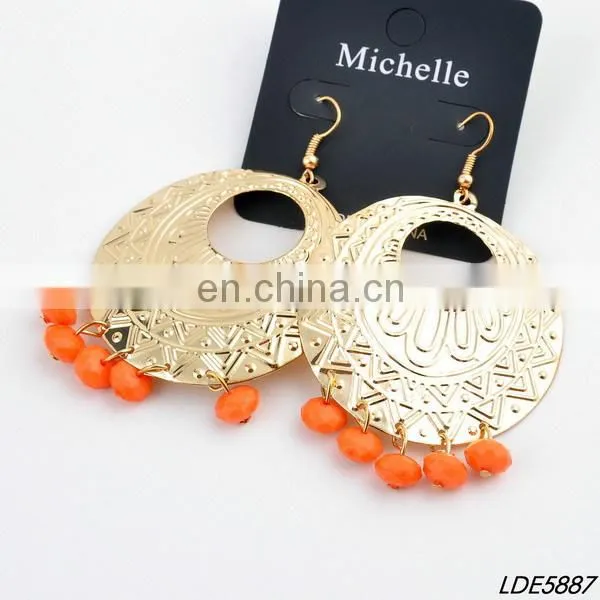 gold statement fringe earring