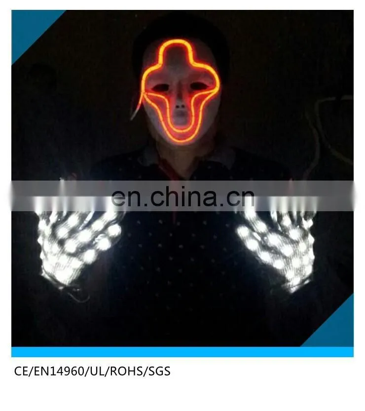 new Halloween Masquerade party el wire mask with led gloves