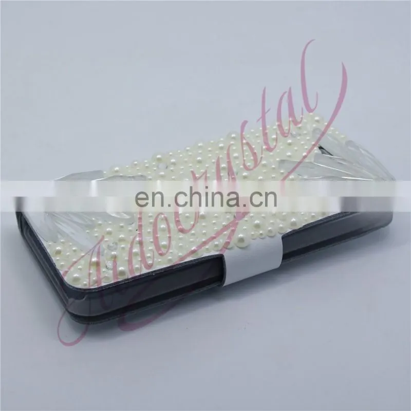 Aidocrystal Pearl double white feather flower customized phone covers for Huawei P9 lite