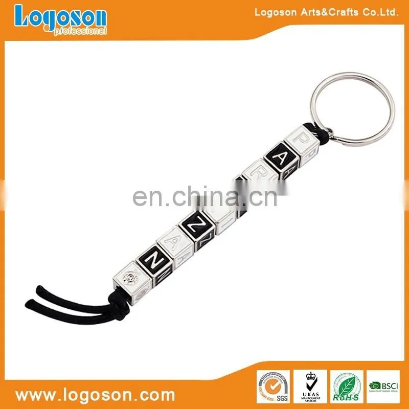 Alibaba best selling keychain letter Mexico dice keyring