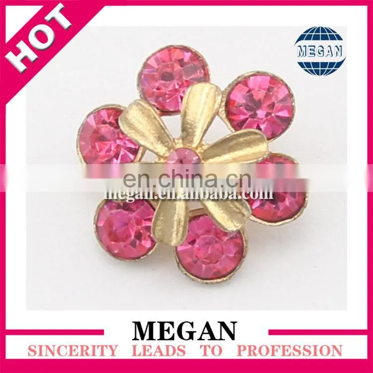 Charming crystal rhinestone big gold and silver plated acrylic button for wedding invitation