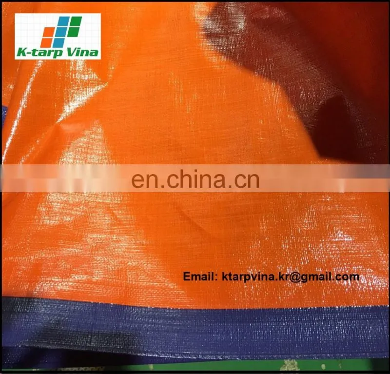 Heavy duty tarpaulin, canvas, Dark Blue/Orange Tarpaulin, Logo printing