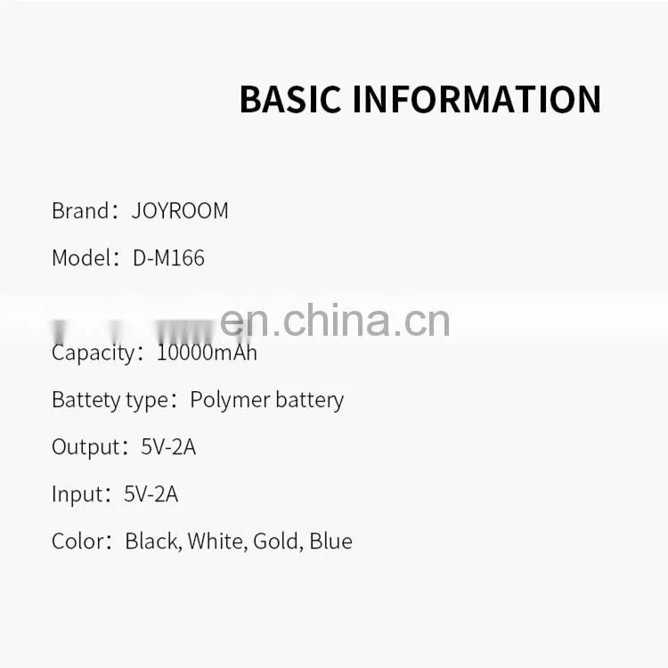 joyroom led light 10000mah cell phone power bank