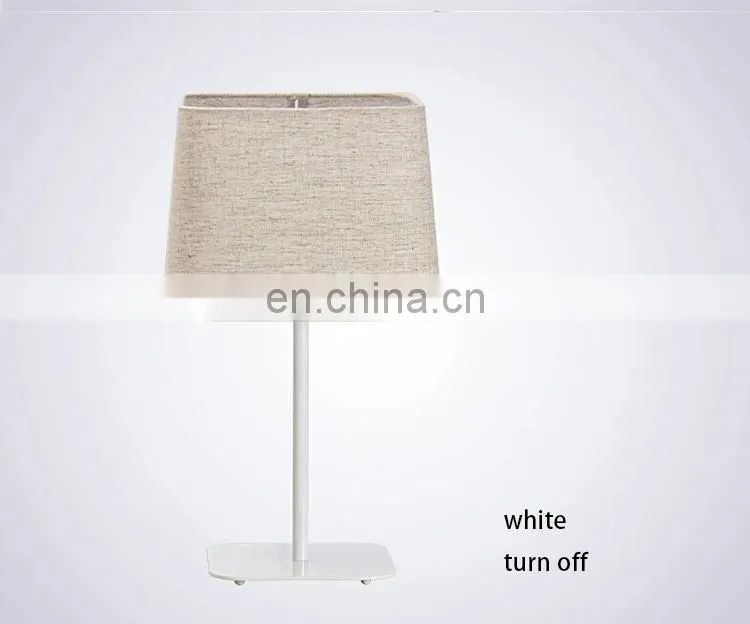 Restaurant hotel simple led table lamp bedroom bed warm table lamp high-grade study room led fabric table lamp