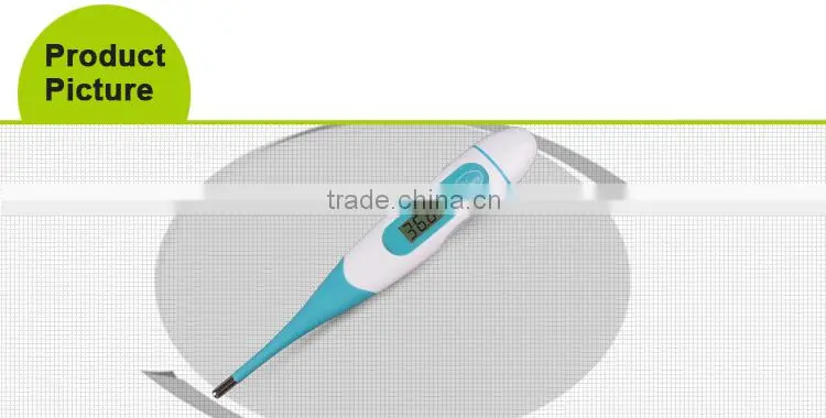 Pen type high and low temperature alarm digital LCD thermometer with waterproof and flexible