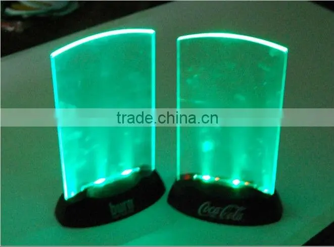 Restaurant hotel table menu holder with led