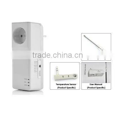 newest Quad band remote controlled gsm switch with Temperature Sensor suitable for EU power supply support up to 5 users