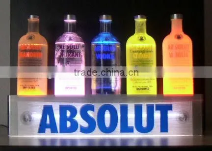 China supplier fashionable acrylic LED bottle display shelf