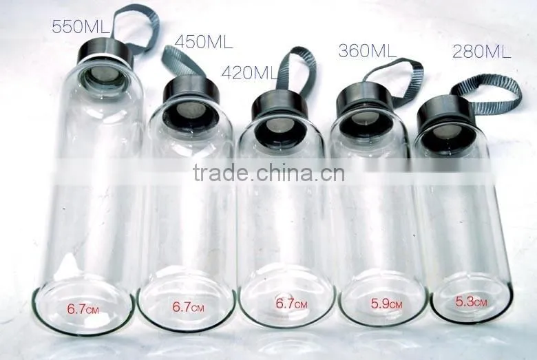 glass water bottle with Neoprene case
