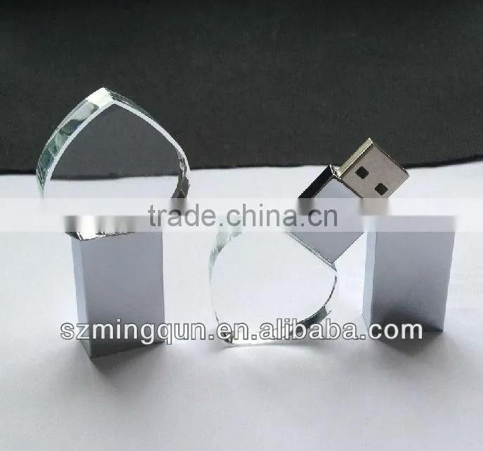 Special Wooden Crystal USB Pendrive with Differnet Shapes Crystal 3D