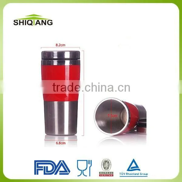 450ml top selling good quality double wall red travel thermal mug