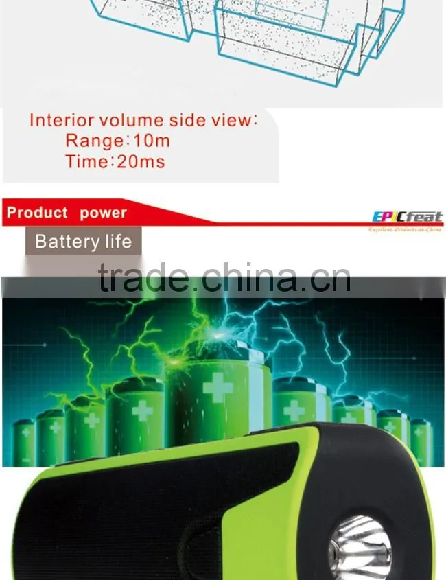 4000mAh mini outdoor speaker,led waterproof bluetooth speaker with flashlight