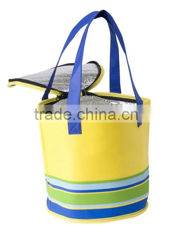 Large Round Reusable Insulated Picnic Cooler Shopping Bag