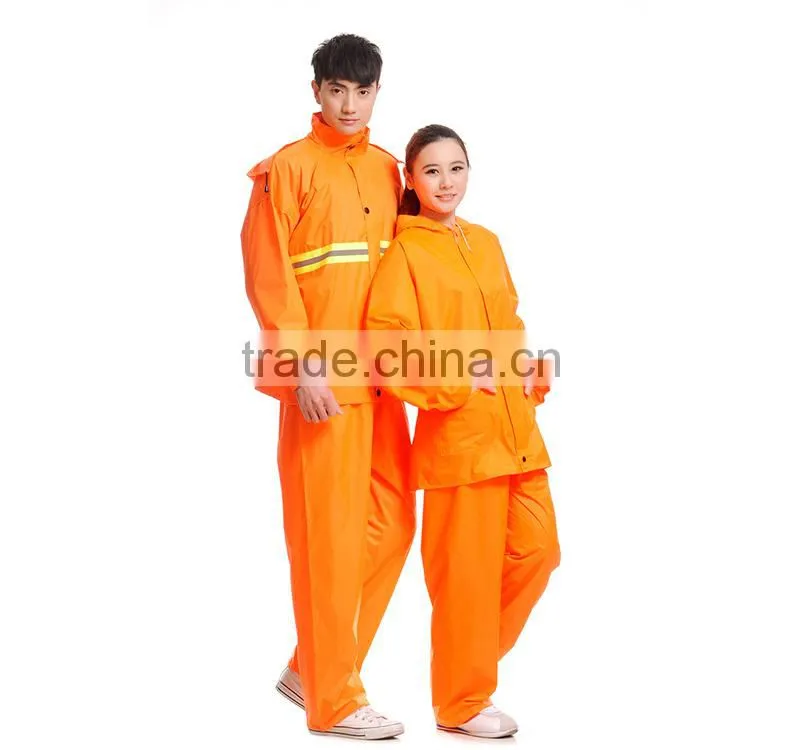 traffic orange rain suit