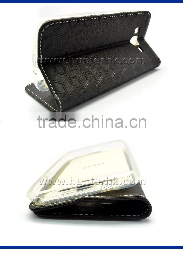 Rhombus Pattern PU Leather Case For Samsung G530