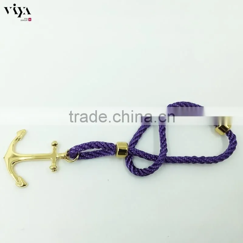 Fashion Jewelry High Quality Handmade Wrap Bracelet 316l Stainless Steel Bracelet Popular Men Anchor Bracelet
