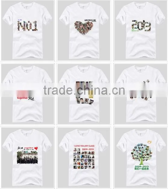 100% cotton t-shirt ,custom round neck t-shirt wiht heat transfer printing,sublimation shirt