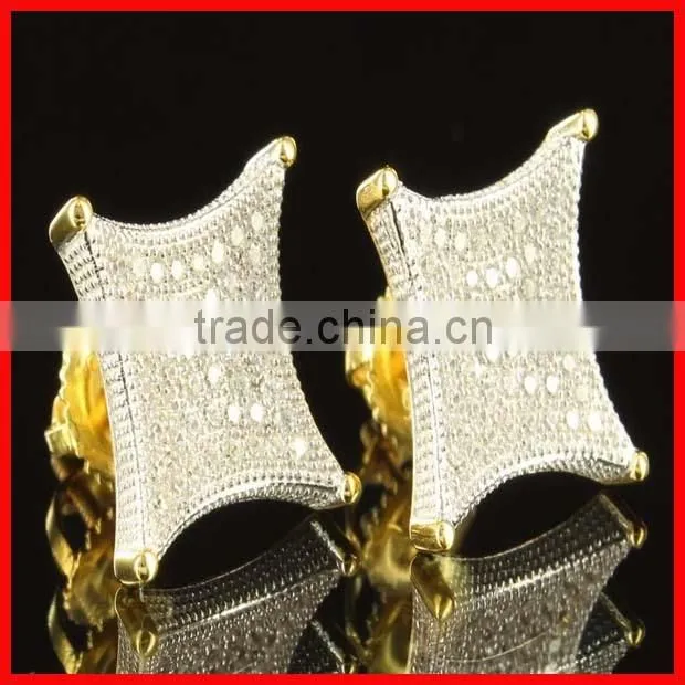 925 sterling silver micro pave cz wholesale screw back diamond earring clip-on