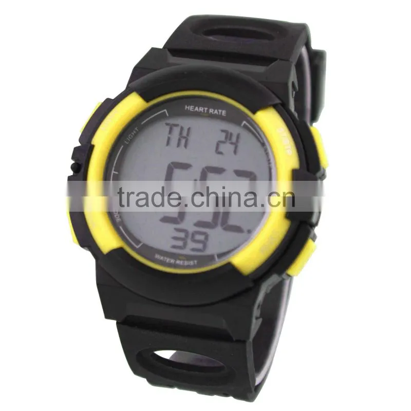 DW166 Healthy sport product rubber chrono timer function heart rate monitor watch