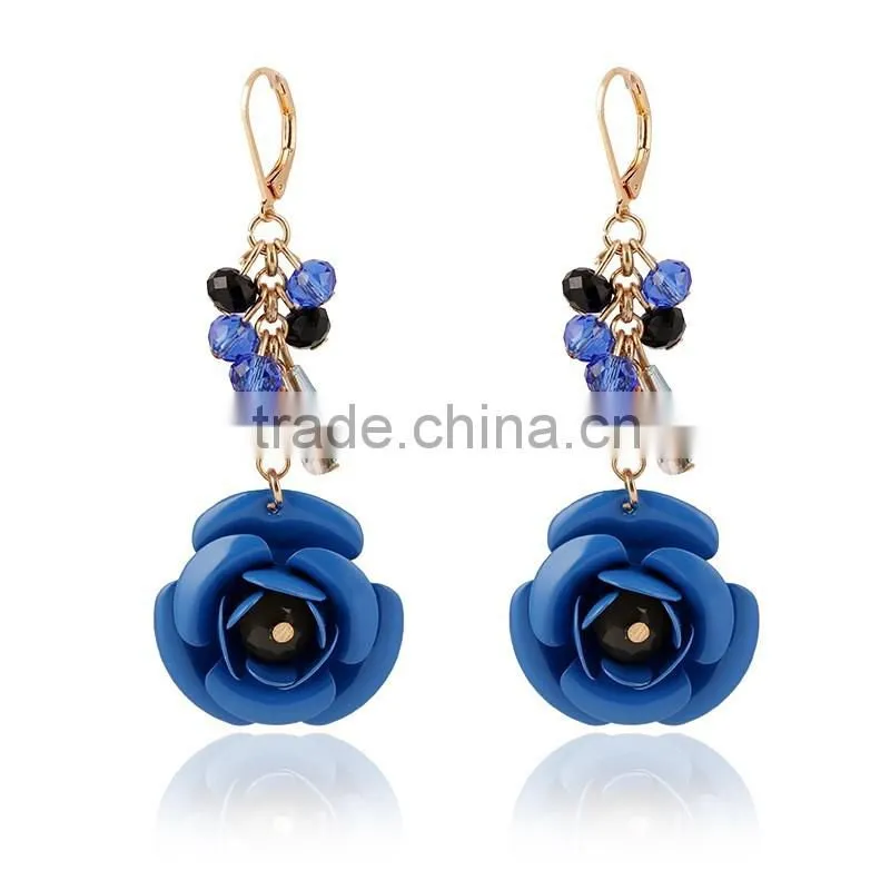 Elegant Victorian Chandeliers Earrings Cluster Disc Colored Flower Earrings Wholesale