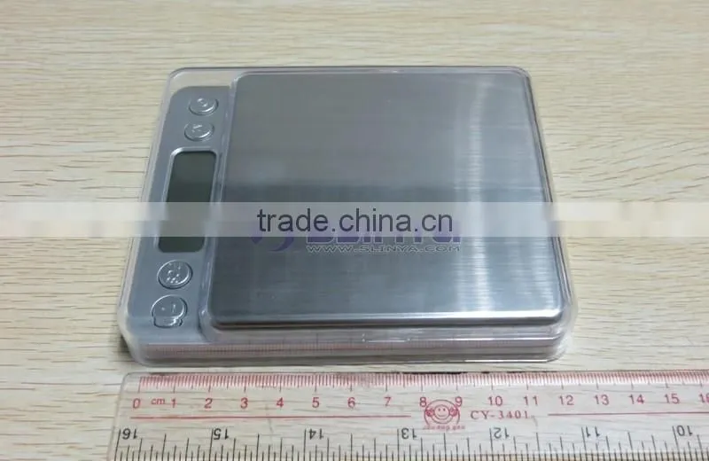 60 Second Auto Off 2000g 10cm x 10cm Square Metal Tray I2000 Kitchen Scale